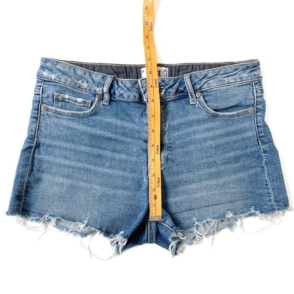 Paige Denim Cut Off Jean Shorts Size 28 Stretchy Raw Hem Frayed Distressed Beach - Picture 14 of 16